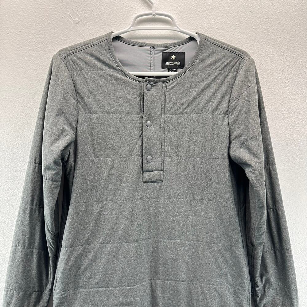 Snow Peak Pull Over Half Button Quilted Long Jack… - image 3